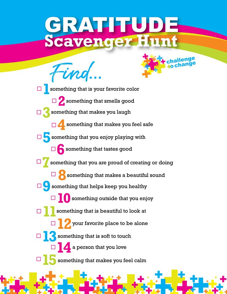  Free Gratitude Scavenger Hunt Social Emotional Activities 