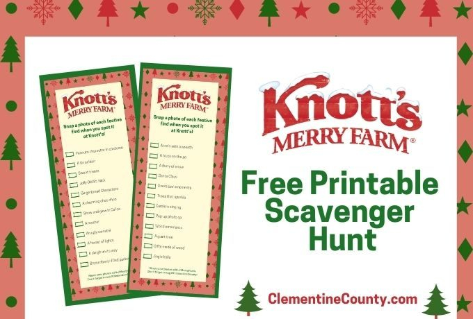 Free Knott s Merry Farm Scavenger Hunt Clementine County