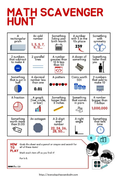 Free Maths Scavenger Hunt