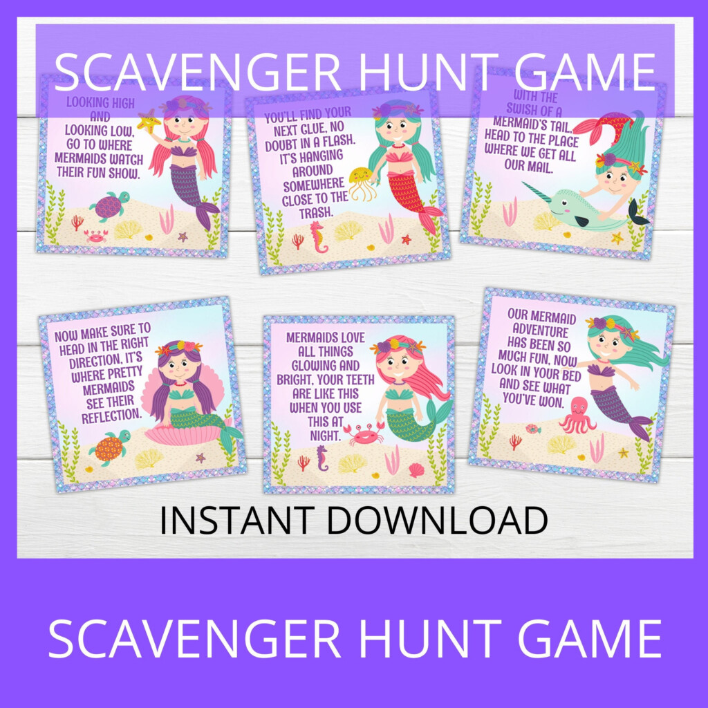 Free Mermaid Road Trip Scavenger Hunt Printable