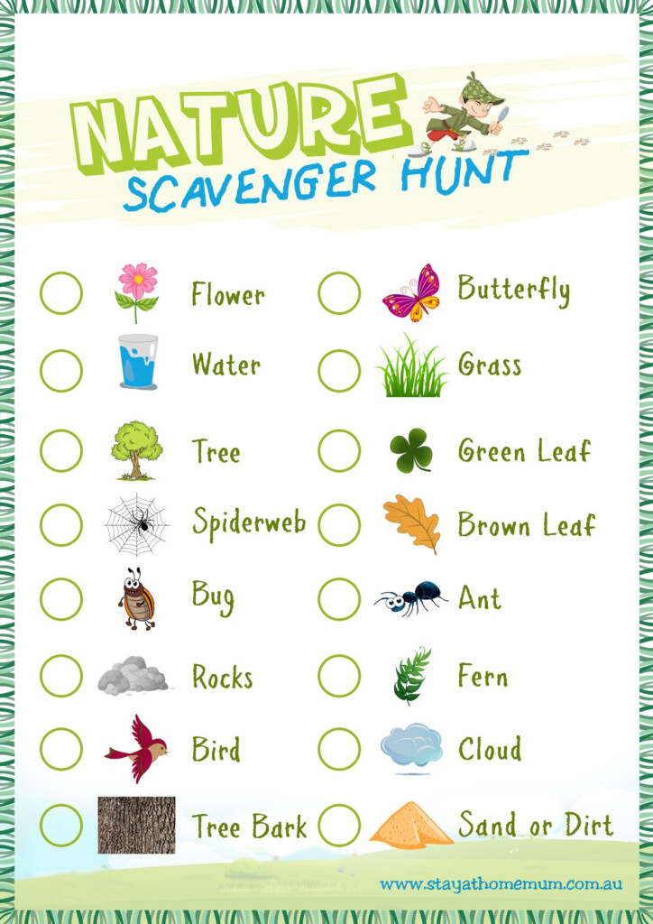 Free Nature Scavenger Hunt List W free Printable Edventures Free 