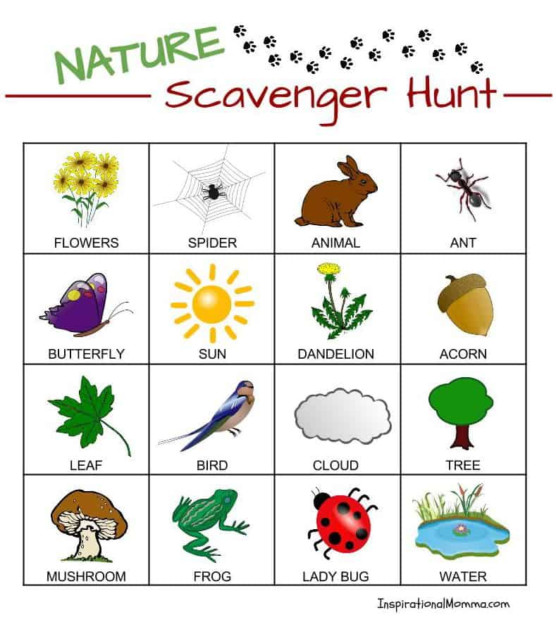 Free Nature Scavenger Hunt Printable