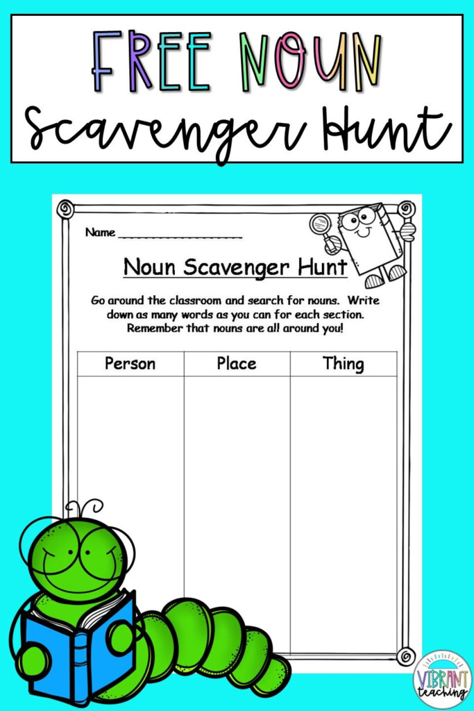 FREE Noun Scavenger Hunt Elementary Writing Nouns Activities Nouns