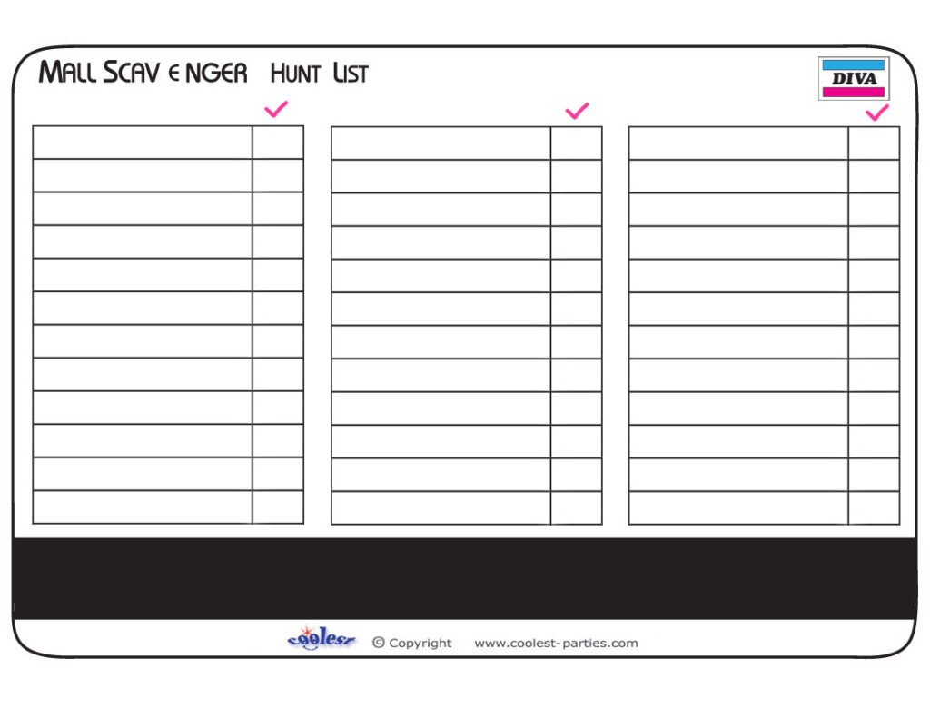 Free Printable Blank Scavenger Hunt Template