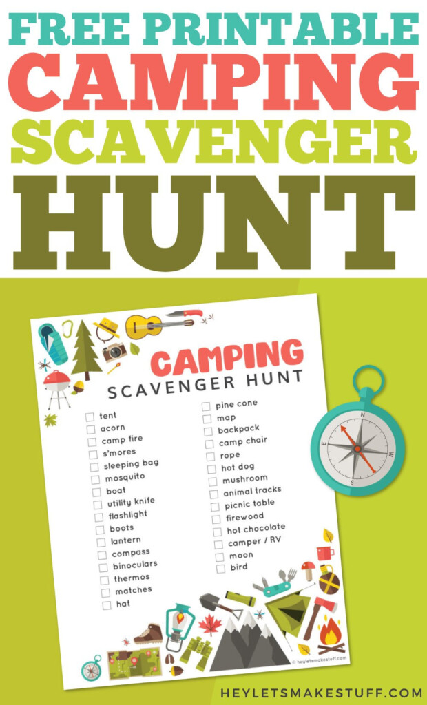 Free Printable Camping Scavenger Hunt Hey Let s Make Stuff