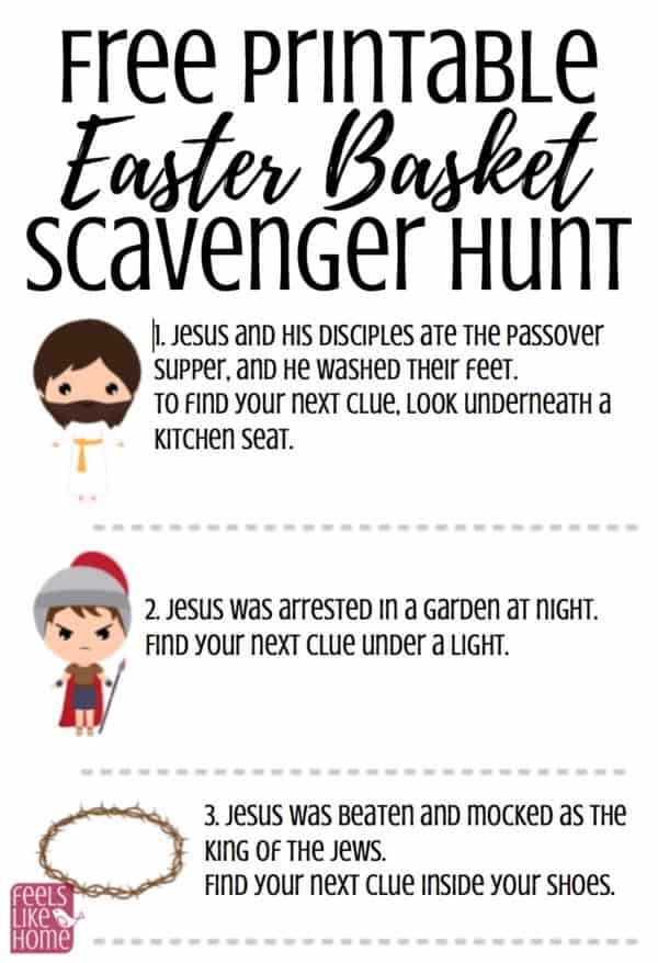 Free Printable Christ Centered Easter Basket Scavenger Hunt Feels 