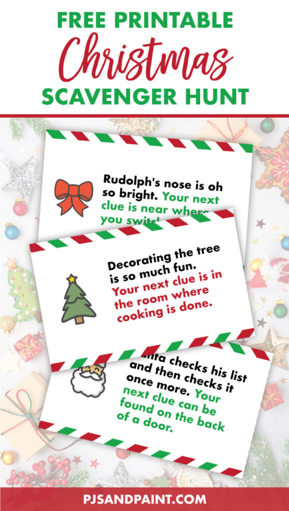 Free Printable Christmas Scavenger Hunt Pjs And Paint