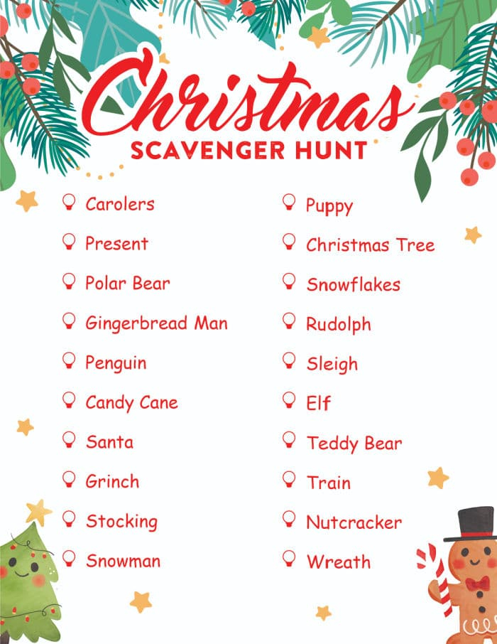 Free Printable Christmas Scavenger Hunt The Typical Mom