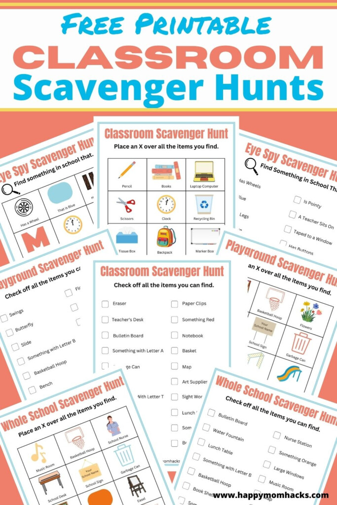 Free Printable Classroom Scavenger Hunts