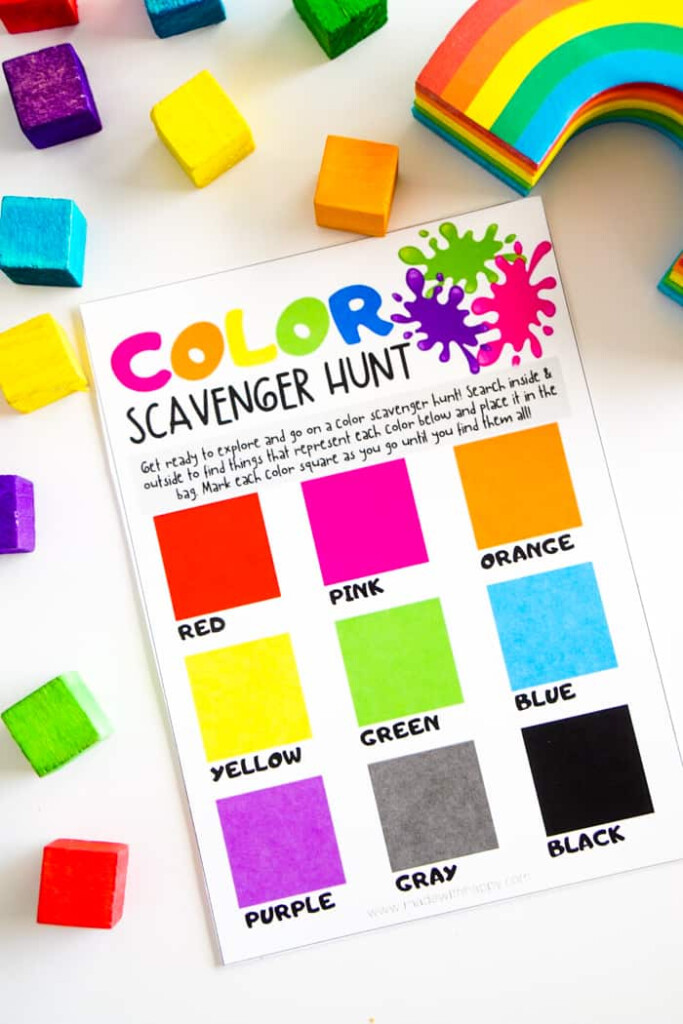 Free Printable Color Scavenger Hunt For Kids Made With HAPPY