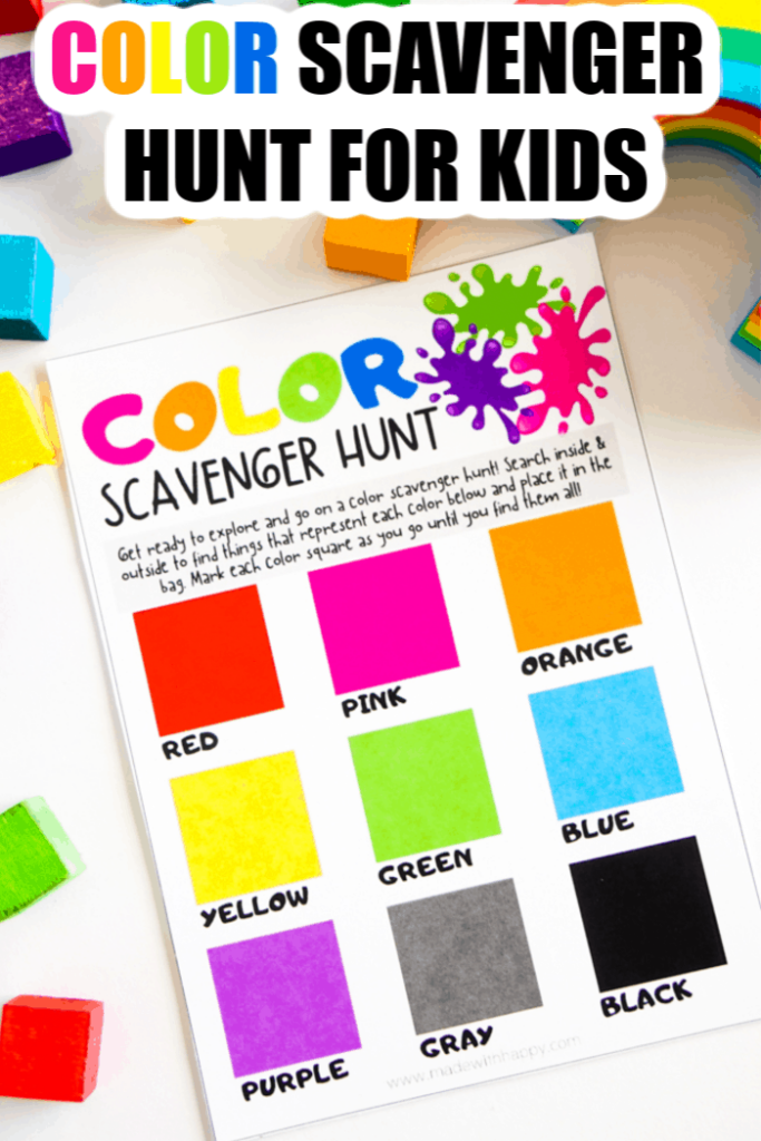 Free Printable Color Scavenger Hunt For Kids Made With HAPPY