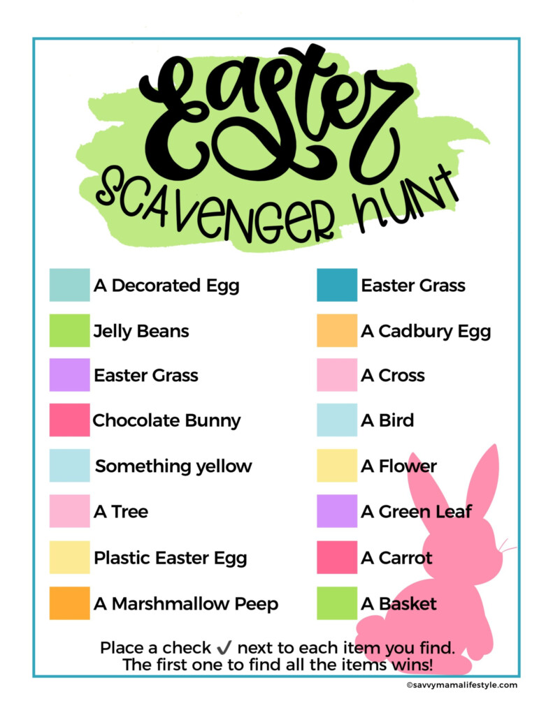 Free Printable Easter Scavenger Hunt