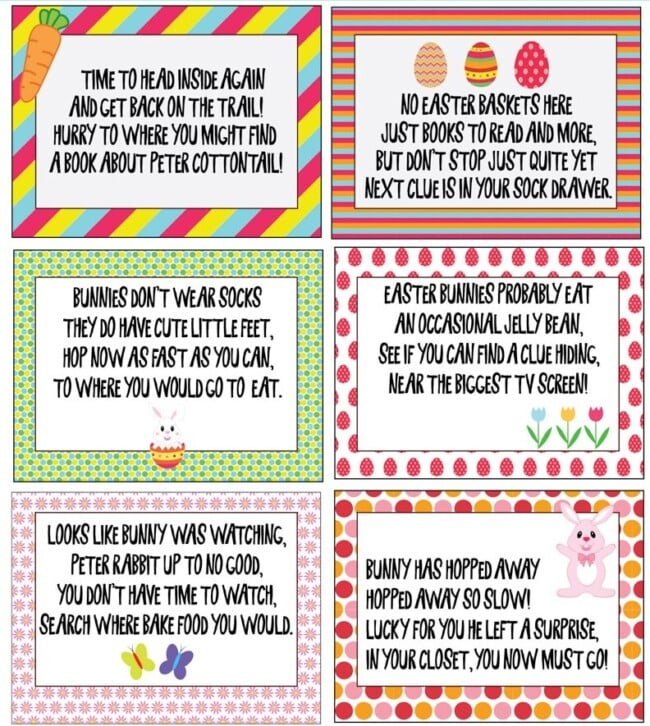 FREE Printable Easter Scavenger Hunt Clues Play Party Plan