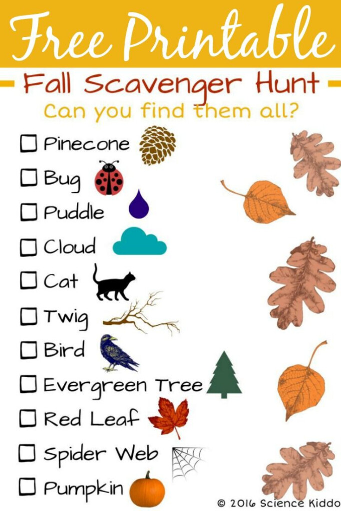 Free Printable Fall Scavenger Hunt