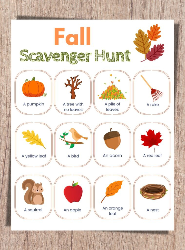 Free Printable Fall Scavenger Hunt For Kids Money Saving Mom 