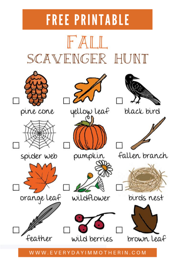 Free Printable Fall Scavenger Hunt Printable Kids Entertainment