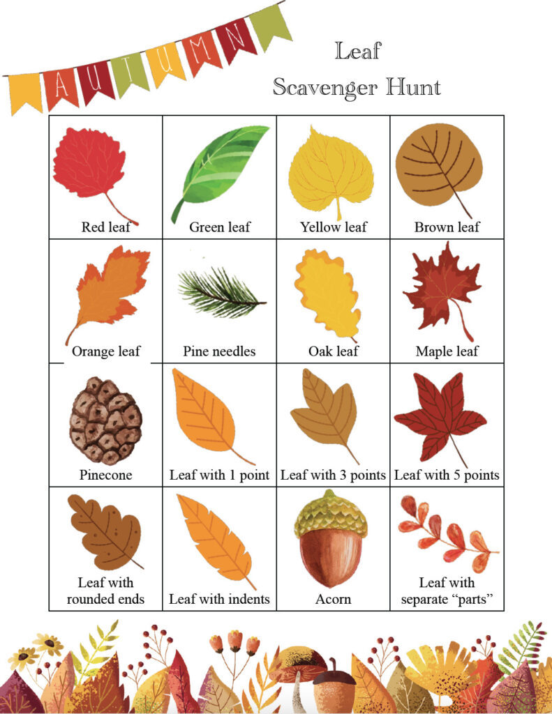 Free Printable Fall Scavenger Hunts 7 Options