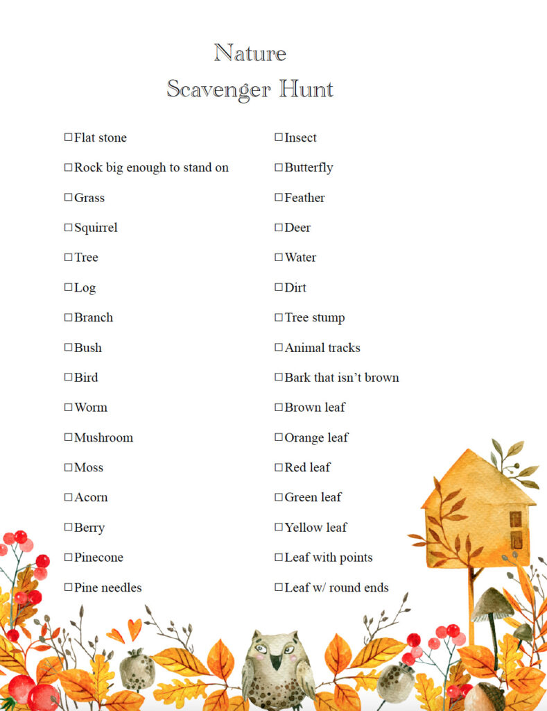 Free Printable Fall Scavenger Hunts 7 Options