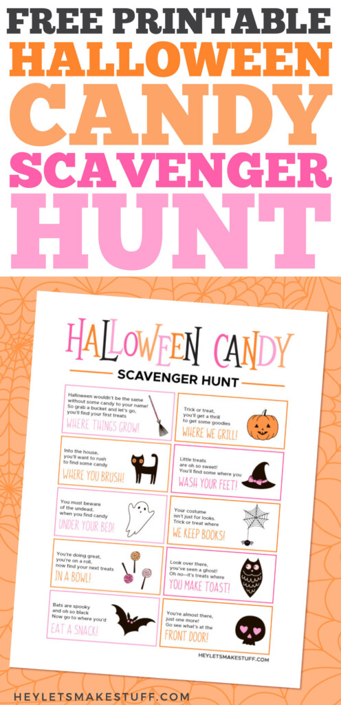 Free Printable Halloween Candy Scavenger Hunt Hey Let s Make Stuff