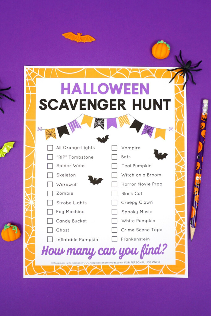 Free Printable Halloween Scavenger Hunt