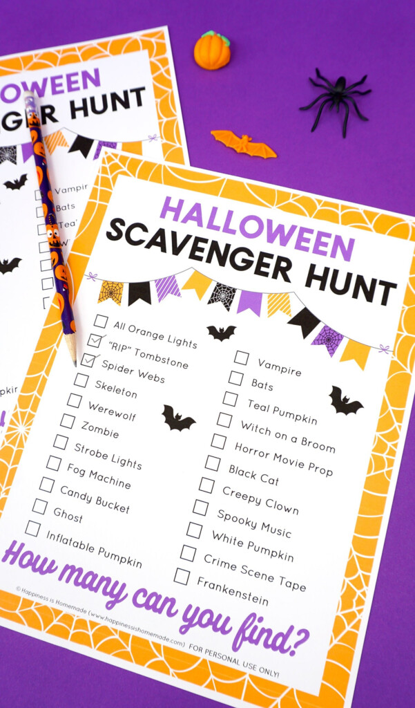 Free Printable Halloween Scavenger Hunt Printable Word Searches