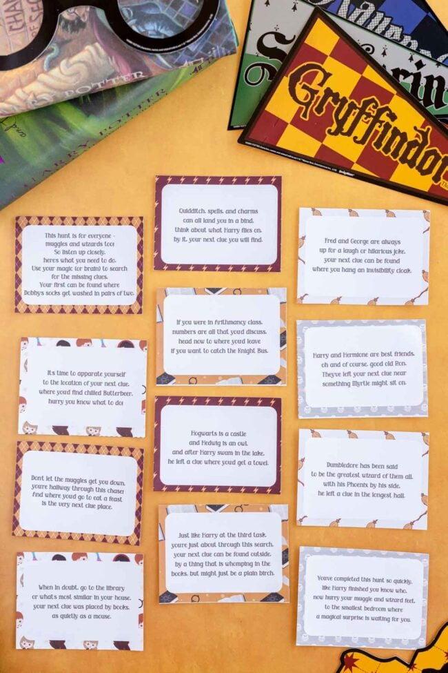 Free Printable Harry Potter Scavenger Hunt Play Party Plan