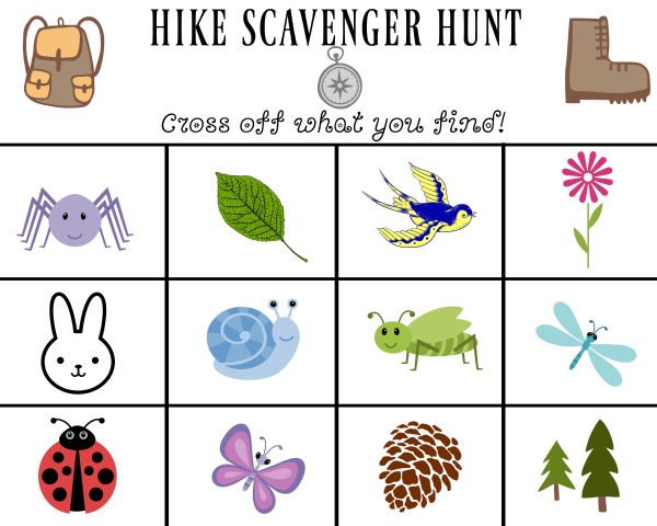 Free Printable Hiking Scavenger Hunt Seeing Dandy Blog