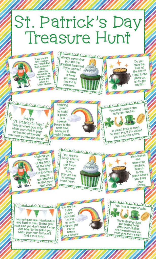 Free Printable Leprechaun Scavenger Hunt Clues Printable Word Searches