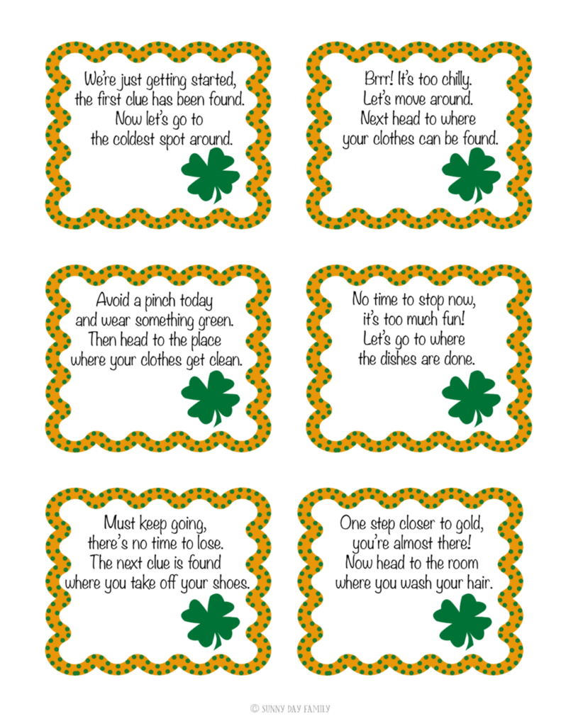 Free Printable Leprechaun Scavenger Hunt Printable Word Searches