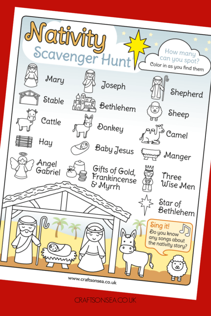 FREE Printable Nativity Scavenger Hunt Christmas Sunday School The 