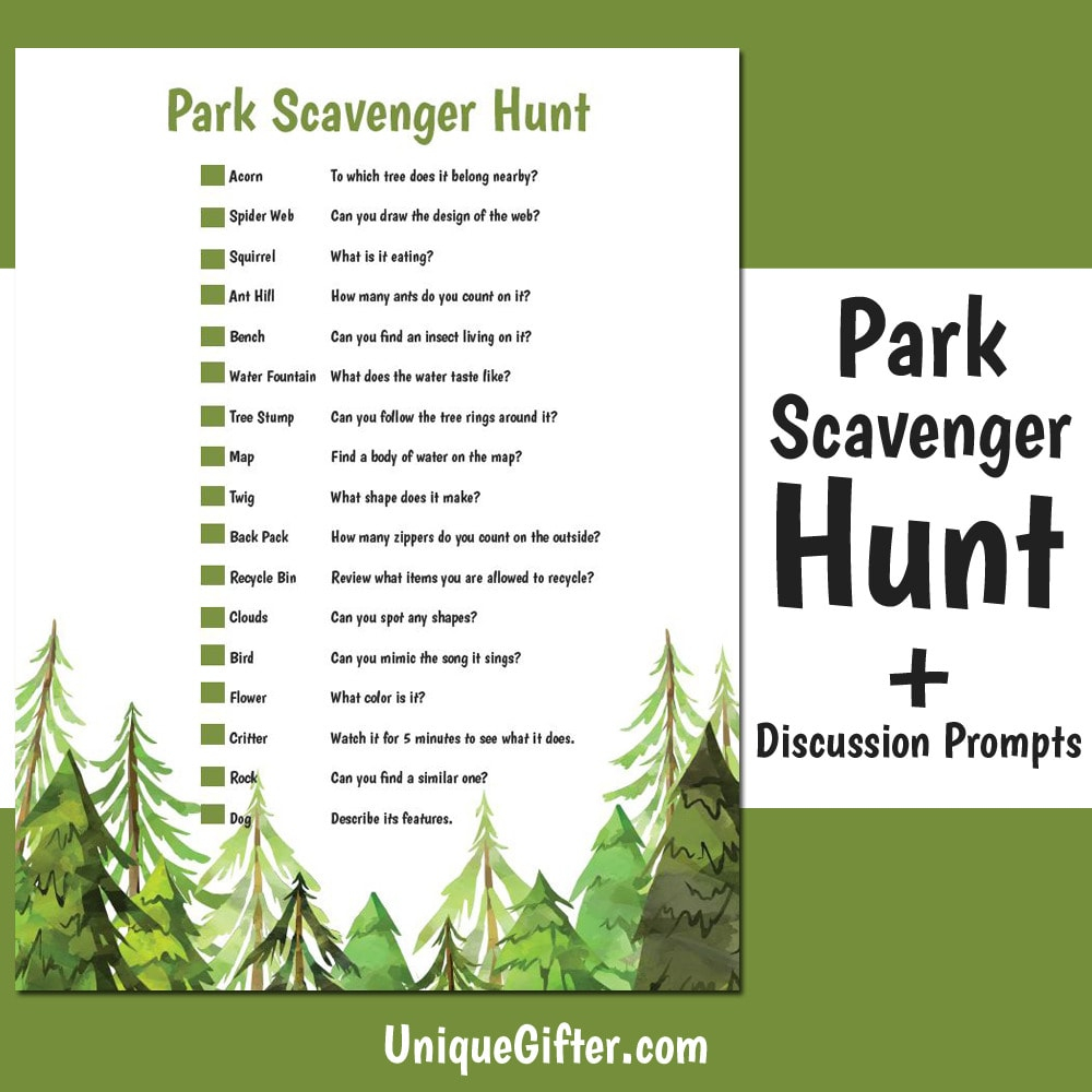 FREE Printable Park Scavenger Hunt Unique Gifter