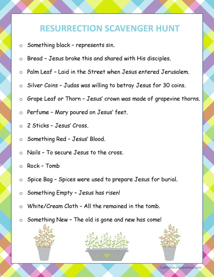 Free Printable Resurrection Scavenger Hunt A Fun Easter Activity For 