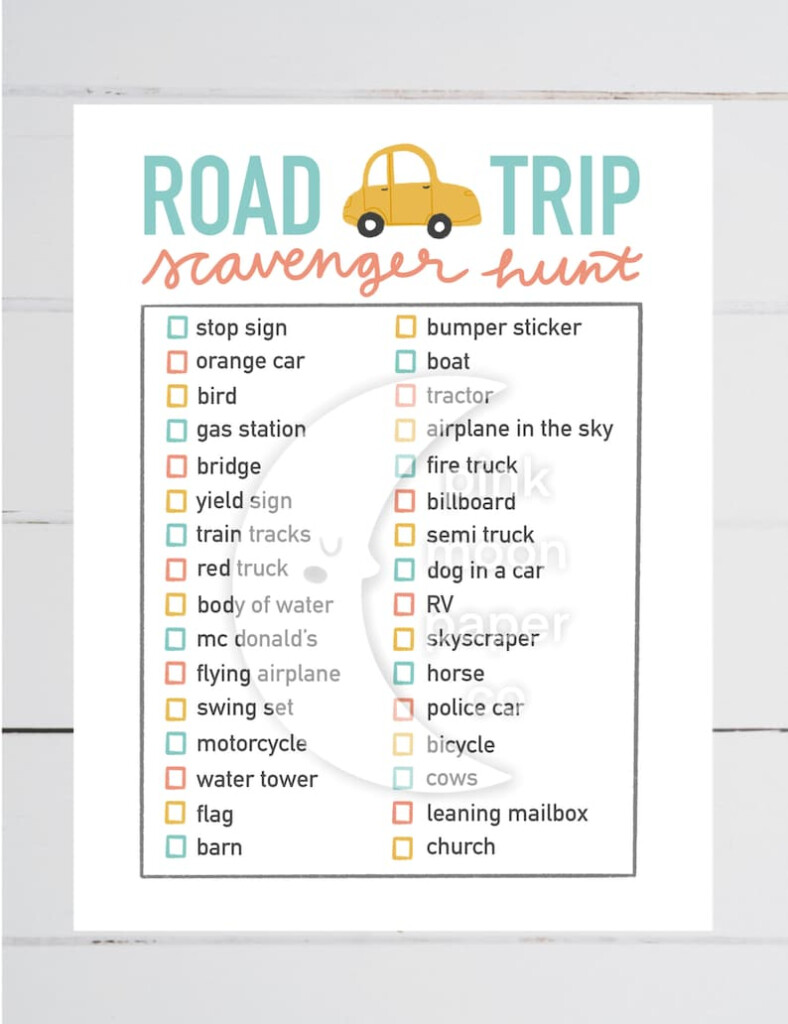 Free Printable Road Trip Scavenger Hunt