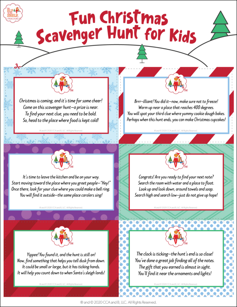 Free Printable Scavenger Hunt Clues