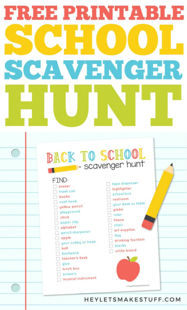 Free Printable School Scavenger Hunt For The Classroom