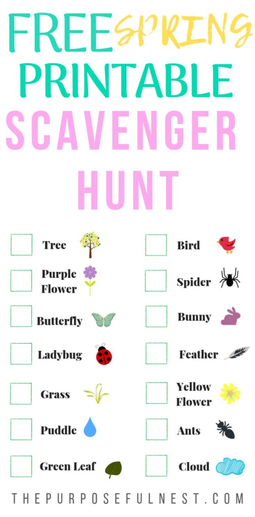 Free Printable Spring Scavenger Hunt For Kids Scavenger Hunt For Kids 