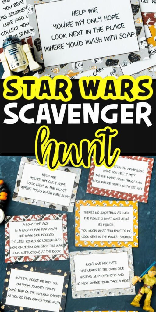 Free Printable Star Wars Scavenger Hunt Star Wars Activities Star 