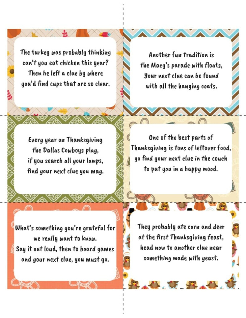 Free Printable Thanksgiving Scavenger Hunt For Kids