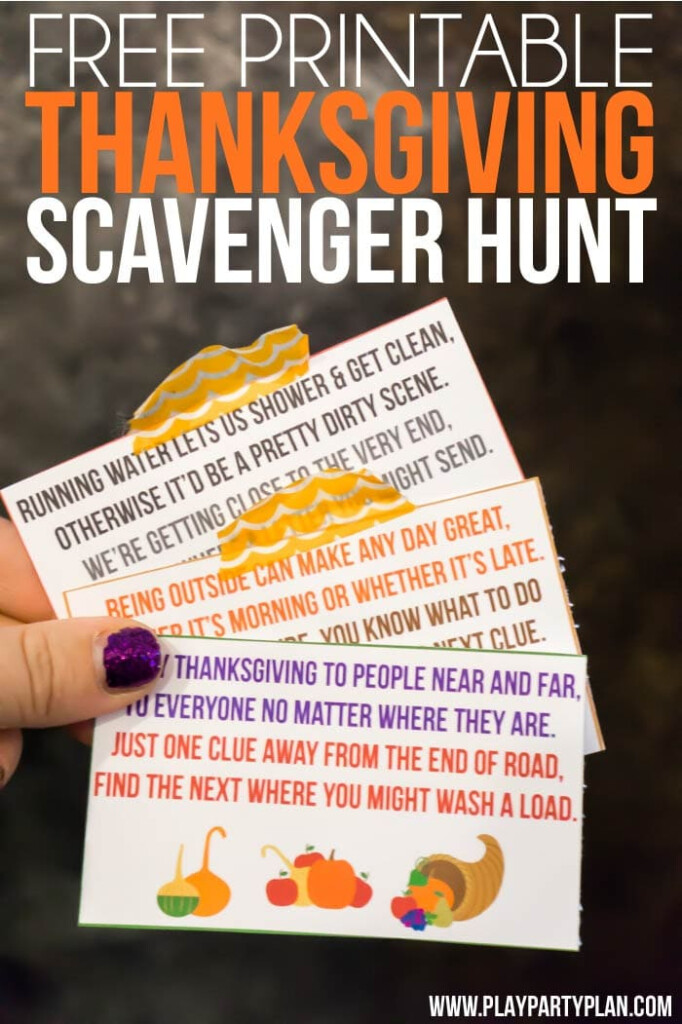 Free Printable Thanksgiving Scavenger Hunt For Kids