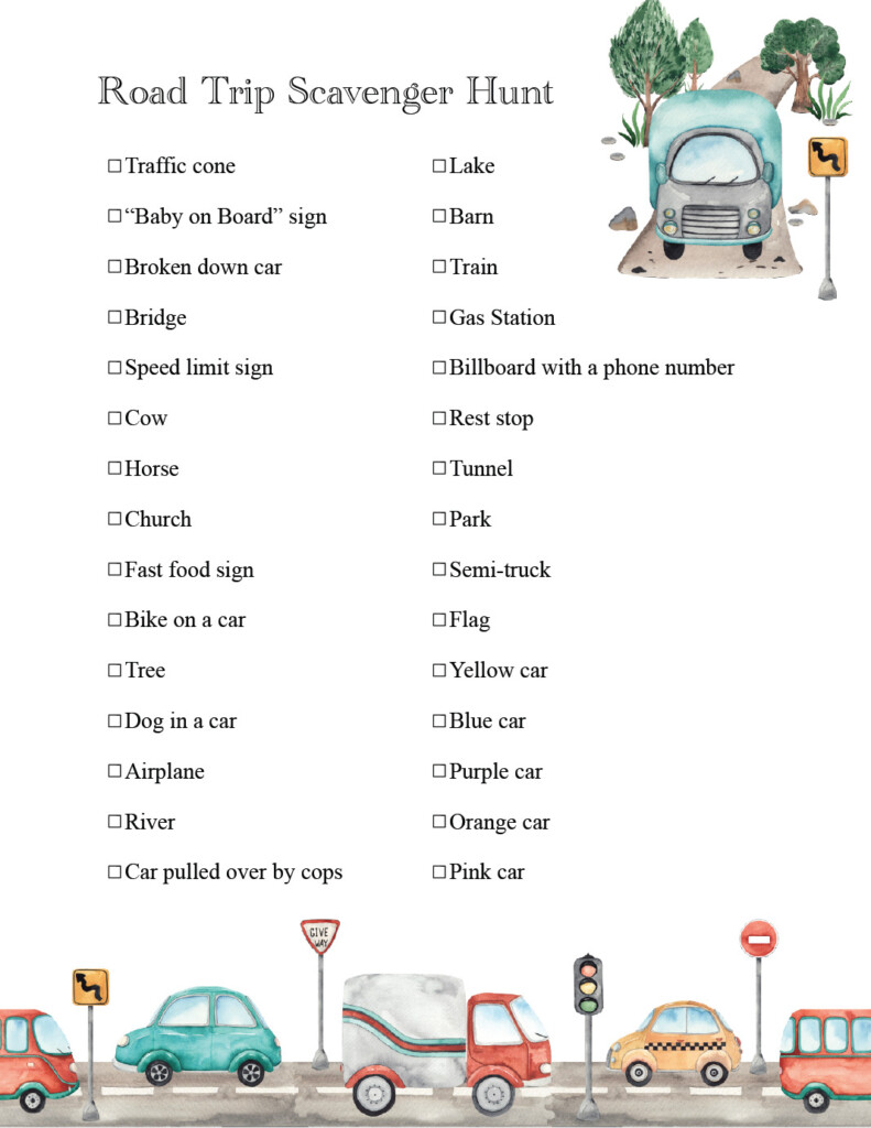 Free Printable Travel Scavenger Hunts