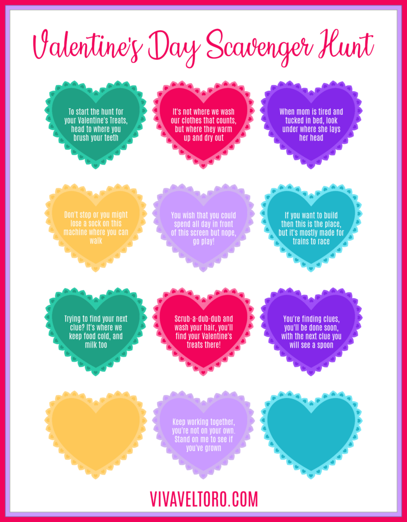 Free Printable Valentine s Day Scavenger Hunt For Kids Viva Veltoro