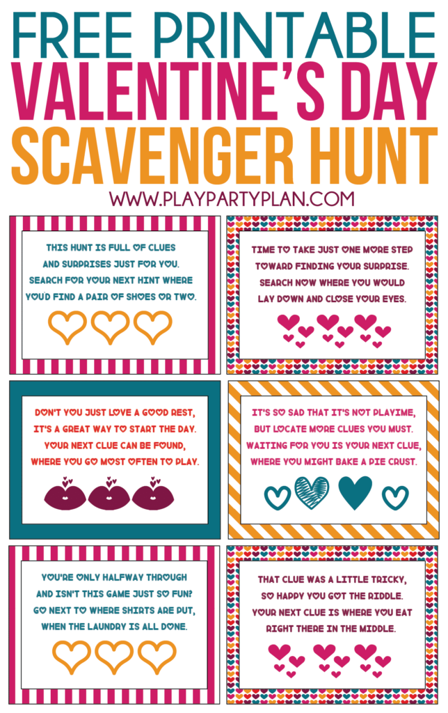 Free Printable Valentine S Day Scavenger Hunt Kids Adults Will Love 