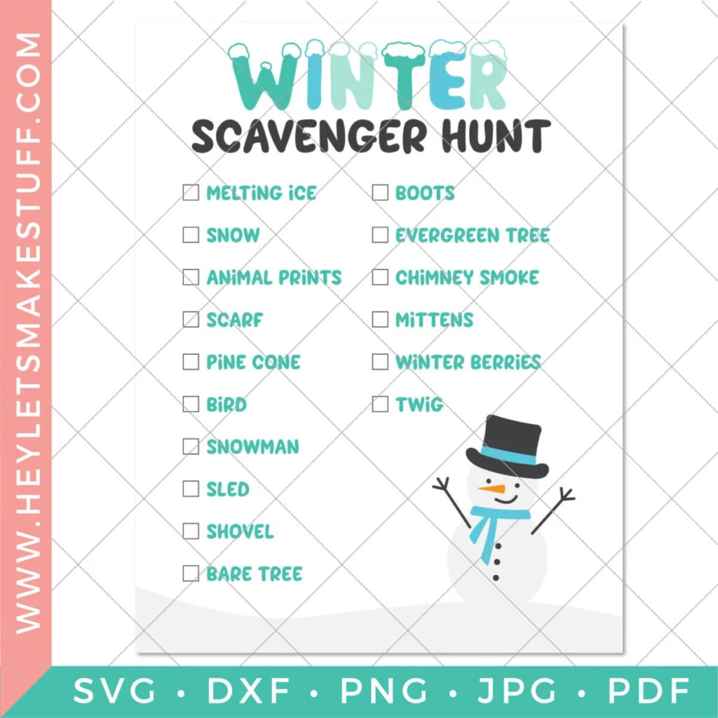 Free Printable Winter Scavenger Hunt Hey Let s Make Stuff