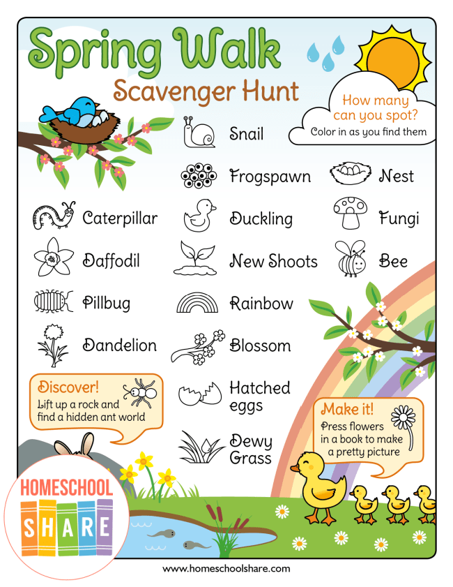 Free Spring Scavenger Hunt Printable Homeschool Share