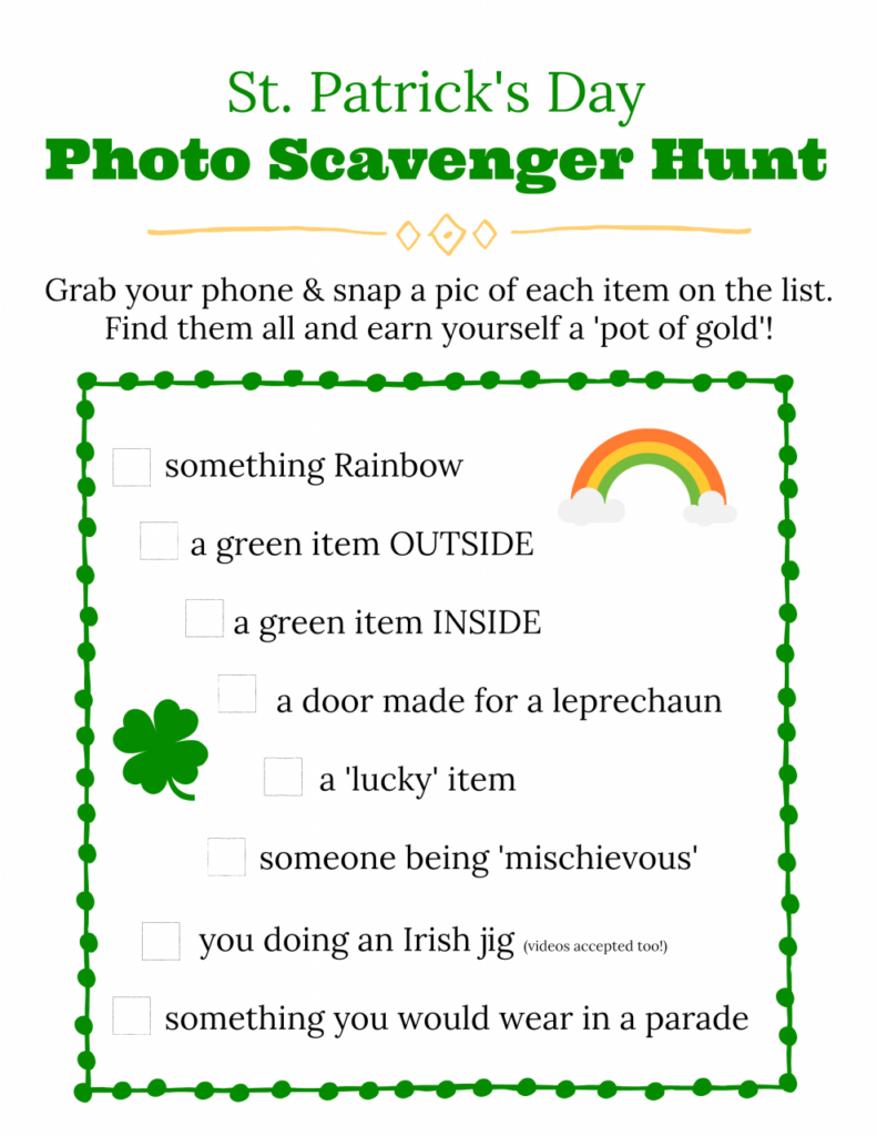 FREE St Patrick s Day Scavenger Hunt For Kids Edventures With Kids