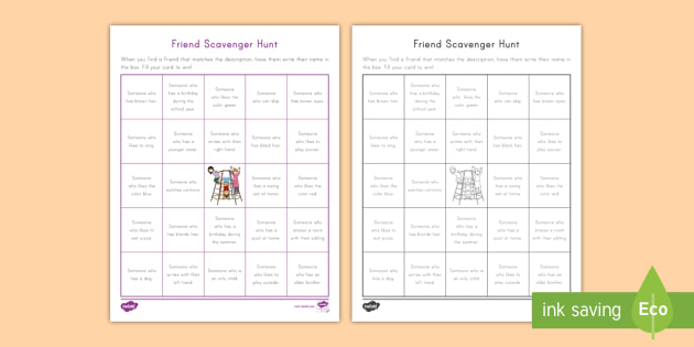 Friendship Scavenger Hunt Game teacher Made 