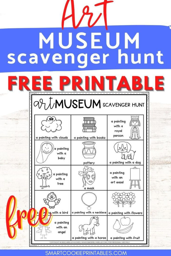 Fun Art Museum Scavenger Hunt Printable For Kids Kindergarten 