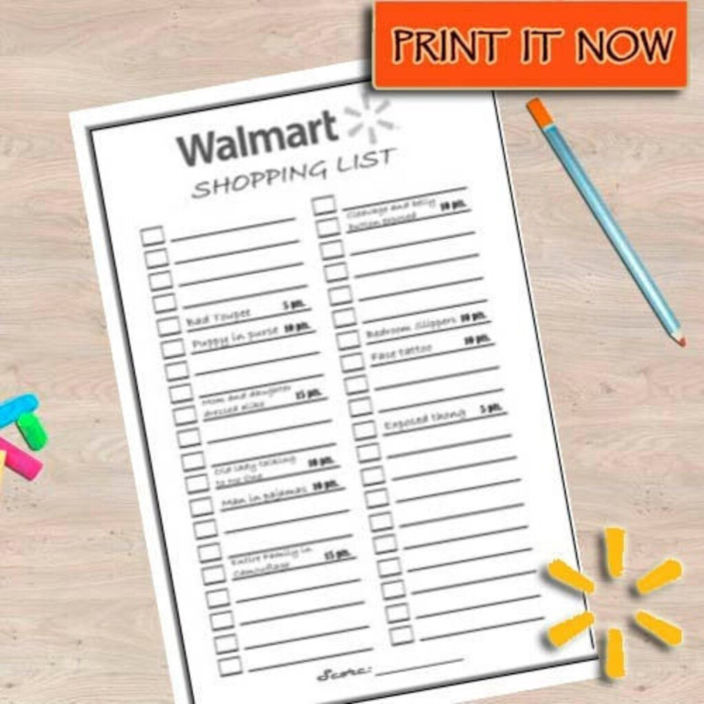 Fun Walmart Game Shopping List Printable Grocery People Of Walmart 