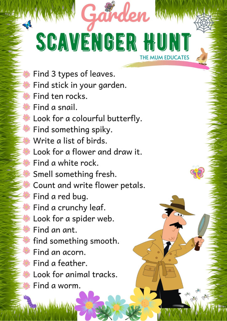 Garden Scavenger Hunt Printable