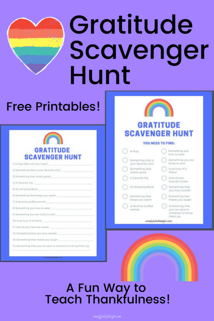 Gratitude Scavenger Hunt Free Printable Simply Full Of Delight